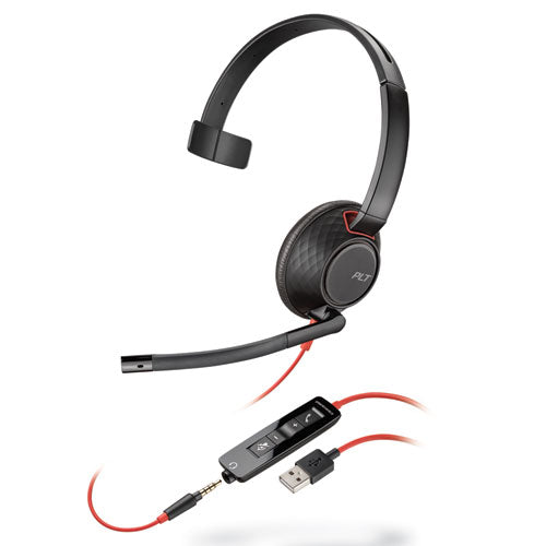 Blackwire 5210 Monaural Over The Head USB Headset, Black-(PLNC5210)