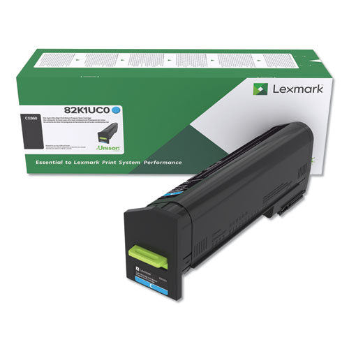 82K1UC0 Return Program Ultra High-Yield Toner, 55,000 Page-Yield, Cyan-(LEX82K1UC0)