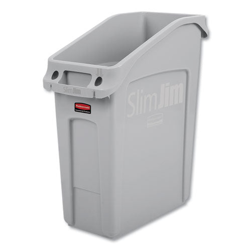 Slim Jim Under-Counter Container, 13 gal, Polyethylene, Gray-(RCP2026695)