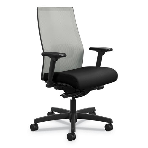 Ignition 2.0 4-Way Stretch Mid-Back Mesh Task Chair, Supports 300lb, 17" to 21" Seat Height, Black Seat, Fog Back, Black Base-(HONI2M2BFLC10TK)