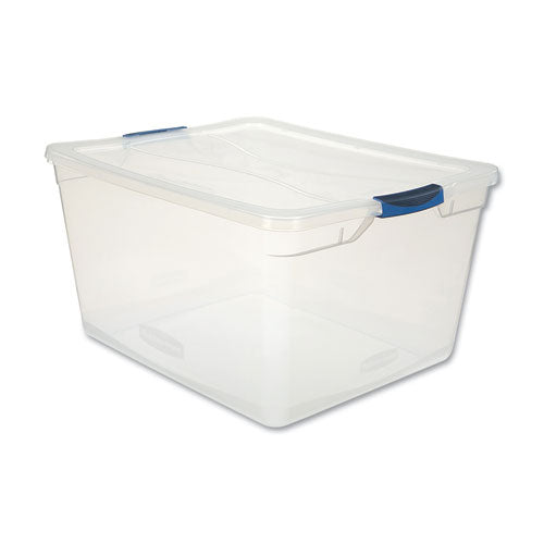 Clever Store Basic Latch-Lid Container, 71 qt, 18.63" x 23.5" x 12.25", Clear-(UNXRMCC710000)