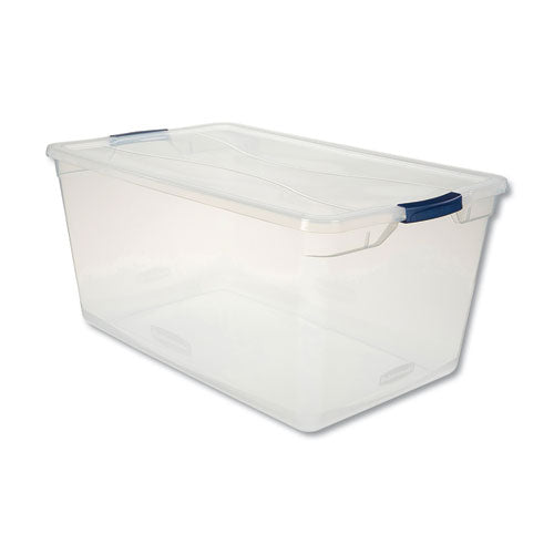 Clever Store Basic Latch-Lid Container, 95 qt, 17.75" x 29" x 13.25", Clear-(UNXRMCC950001)