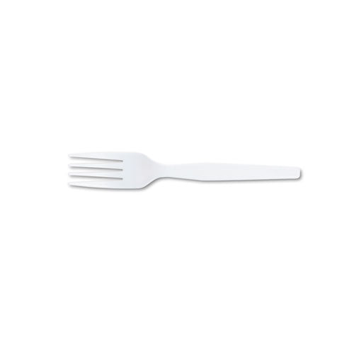 Plastic Cutlery, Heavy Mediumweight Fork, 1,000 Carton-(DXEFM207CT)