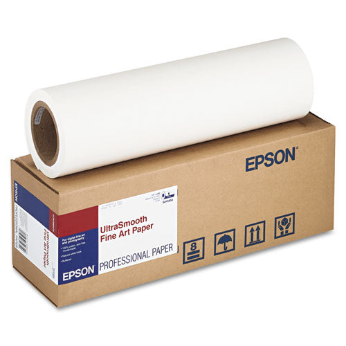 UltraSmooth Fine Art Paper Rolls, 15 mil, 17" x 50 ft, Matte White-(EPSS041856)