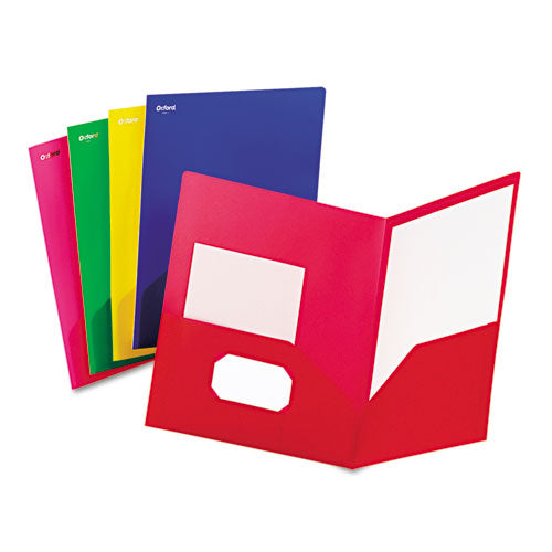 Fashion PolyPort Twin-Pocket Portfolio, Polypropylene, 11 x 8.5, Assorted, 25/Box-(OXF99810)