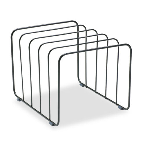 Wire Vertical File, 5 Sections, Letter to Legal Size Files, 10.25" x 8" x 7.44", Black-(FEL72351)