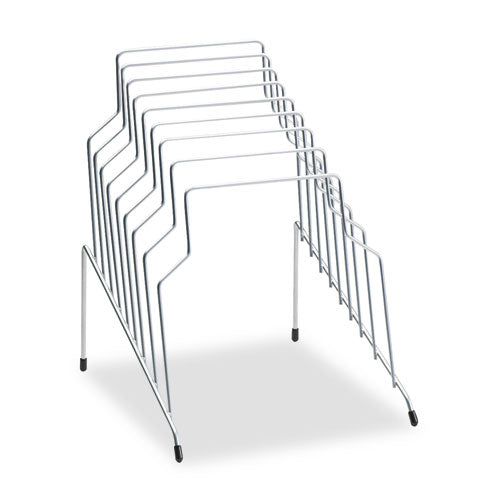 Wire Step File, 8 Sections, Letter to Legal Size Files, 10.13" x 12.13" x 11.81", Silver-(FEL72604)