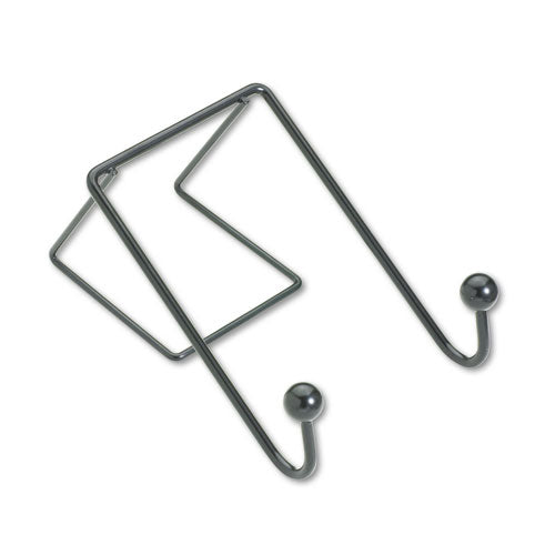 Partition Additions Wire Double-Garment Hook, 4 x 5.13 x 6, Over-the Panel Mount,  Black-(FEL75510)