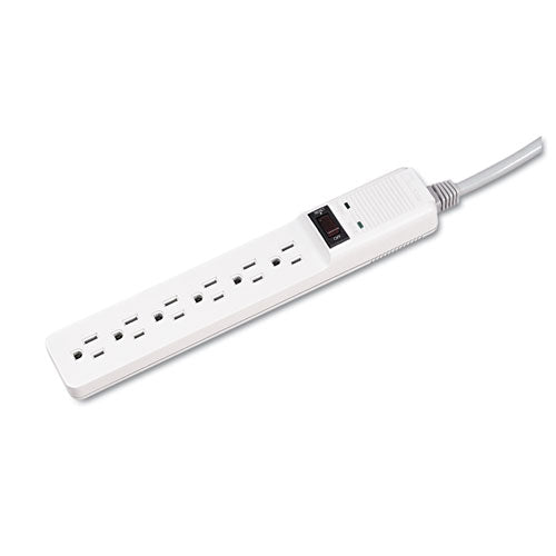 Basic Home/Office Surge Protector, 6 AC Outlets, 6 ft Cord, 450 J, Platinum-(FEL99012)