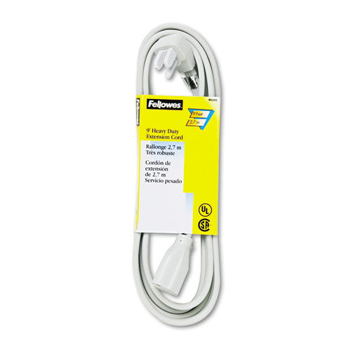 Indoor Heavy-Duty Extension Cord, 9 ft, 15 A, Gray-(FEL99595)