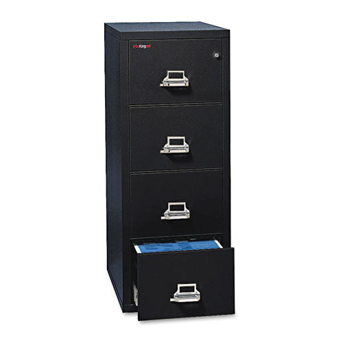 Insulated Vertical File, 1-Hour Fire Protection, 4 Letter-Size File Drawers, Black, 17.75" x 31.56" x 52.75"-(FIR41831CBL)