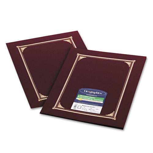 Certificate/Document Cover, 12.5 x 9.75, Burgundy, 6/Pack-(GEO45333)