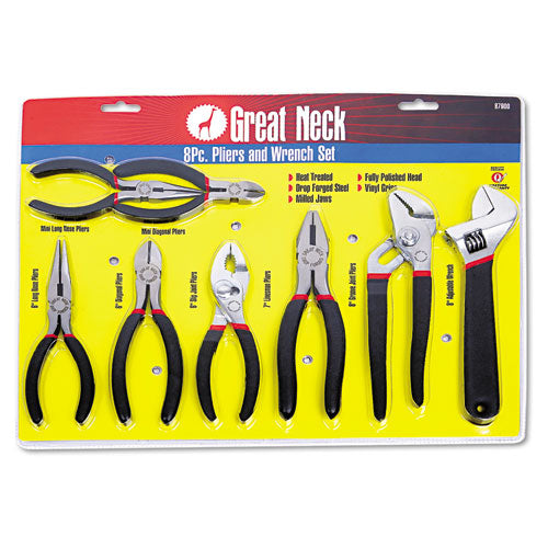 8-Piece Steel Pliers and Wrench Tool Set-(GNS87900)