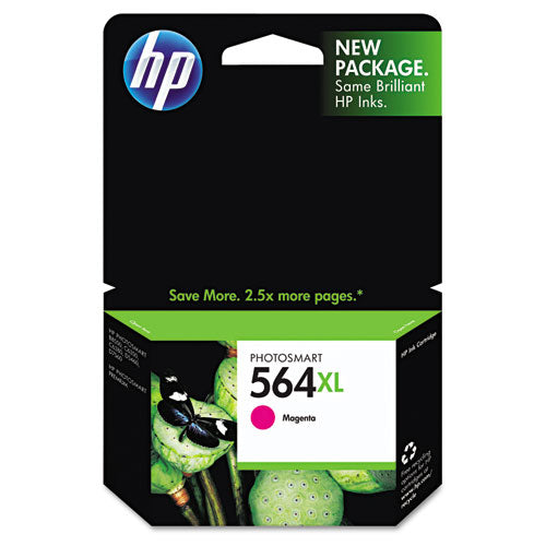 HP 564XL, (CB324WN) High-Yield Magenta Original Ink Cartridge-(HEWCB324WN)