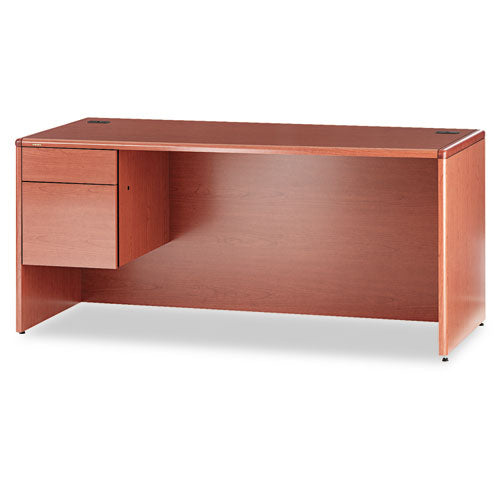 10700 Series "L" Workstation Desk with Three-Quarter Height Pedestal on Left, 66" x 30" x 29.5", Bourbon Cherry-(HON10784LHH)