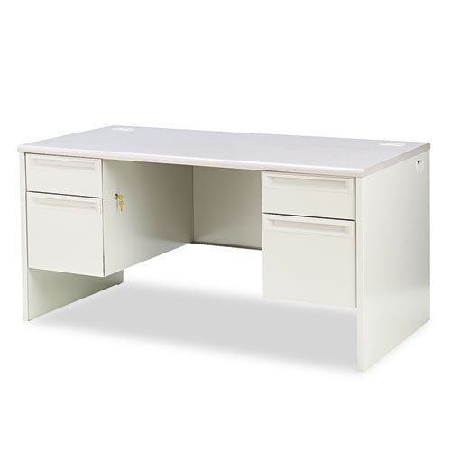 38000 Series Double Pedestal Desk, 60" x 30" x 29.5", Light Gray-(HON38155G2Q)