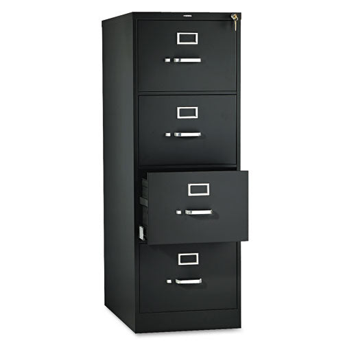 510 Series Vertical File, 4 Legal-Size File Drawers, Black, 18.25" x 25" x 52"-(HON514CPP)