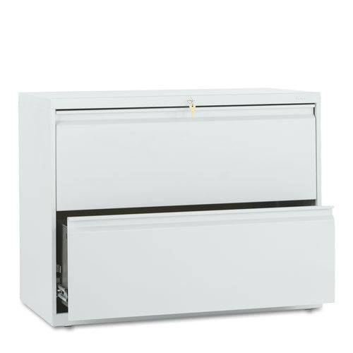 Brigade 800 Series Lateral File, 2 Legal/Letter-Size File Drawers, Light Gray, 36" x 18" x 28"-(HON882LQ)