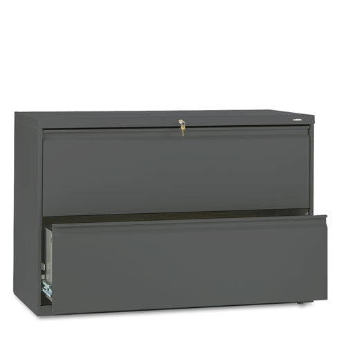 Brigade 800 Series Lateral File, 2 Legal/Letter-Size File Drawers, Charcoal, 42" x 18" x 28"-(HON892LS)
