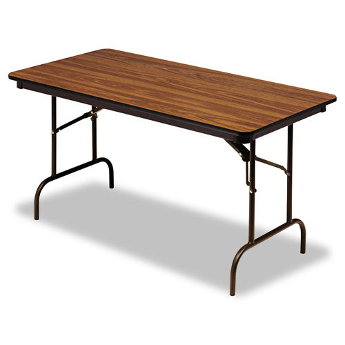 OfficeWorks Commercial Wood-Laminate Folding Table, Rectangular Top, 60w x 30w x 29h, Oak-(ICE55215)