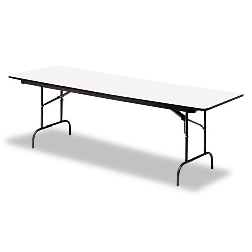 OfficeWorks Commercial Wood-Laminate Folding Table, Rectangular Top, 60w x 30w x 29h, Gray/Charcoal-(ICE55217)