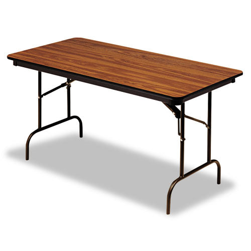 OfficeWorks Commercial Wood-Laminate Folding Table, Rectangular Top, 96w x 30d x 29h, Oak-(ICE55235)