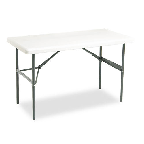 IndestrucTable Classic Folding Table, Rectangular Top, 300 lb Capacity, 48w x 24d x 29h, Platinum-(ICE65203)