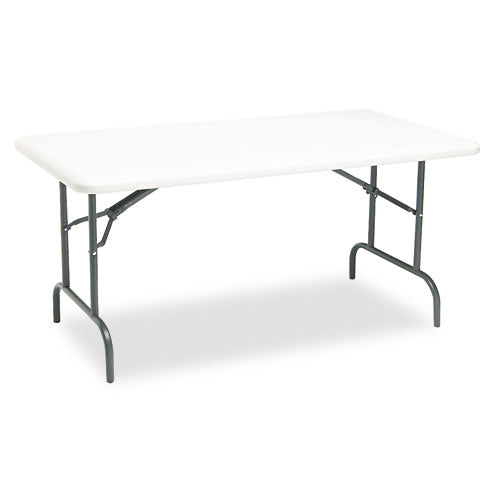 IndestrucTable Industrial Folding Table, Rectangular Top, 1,200 lb Capacity, 60w x 30d x 29h, Platinum-(ICE65213)