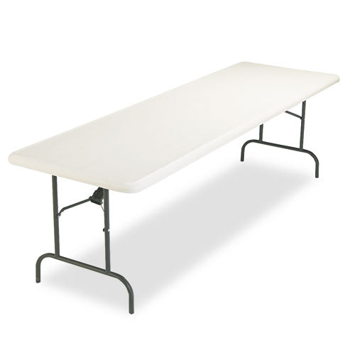 IndestrucTable Industrial Folding Table, Rectangular Top, 1,200 lb Capacity, 96w x 30d x 29h, Platinum-(ICE65233)