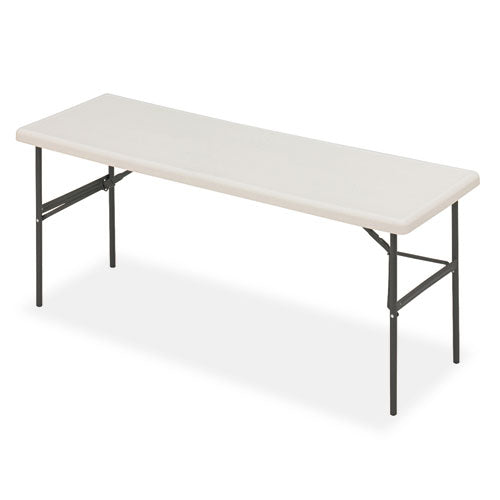 IndestrucTable Classic Folding Table, Rectangular Top, 1,200 lb Capacity, 72w x 24d x 29h, Platinum-(ICE65383)