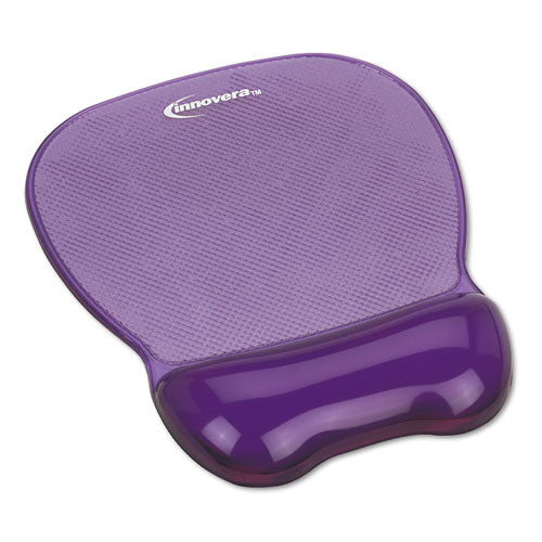 Mouse Pad with Gel Wrist Rest, 8.25 x 9.62, Purple-(IVR51440)