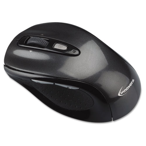 Wireless Optical Mouse with USB-A, 2.4 GHz Frequency/32 ft Wireless Range, Left/Right Hand Use, Gray/Black-(IVR61025)