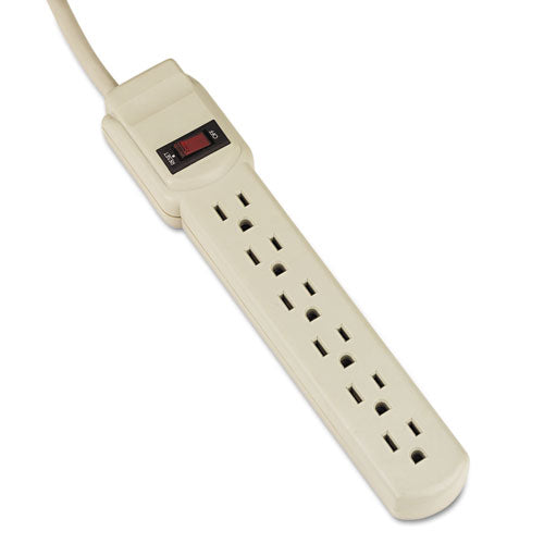 Power Strip, 6 Outlets, 4 ft Cord, Ivory-(IVR73304)