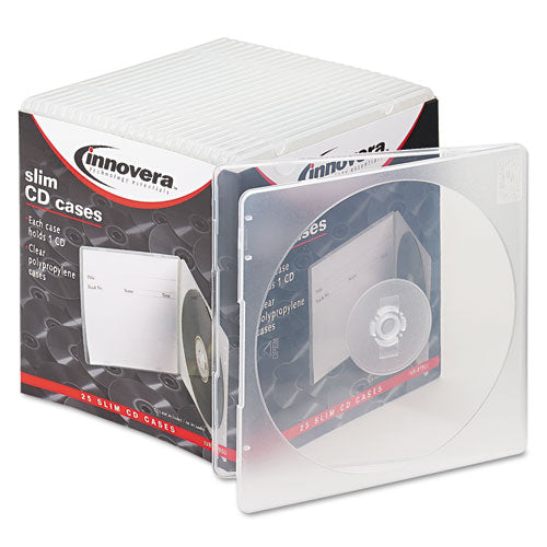 Slim CD Case, Clear, 25/Pack-(IVR81900)
