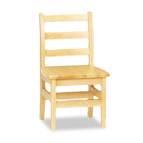 KYDZ Ladderback Chair, 12" Seat Height, Natural Maple Seat/Back, Natural Maple Base, 2/Carton-(JNT5912JC2)
