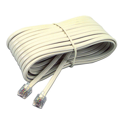 Telephone Extension Cord, Plug/Plug, 25 ft, Ivory-(SOF04020)