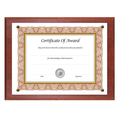 Award-A-Plaque Document Holder, Acrylic/Plastic, 10.5 x 13, Mahogany-(NUD18813M)