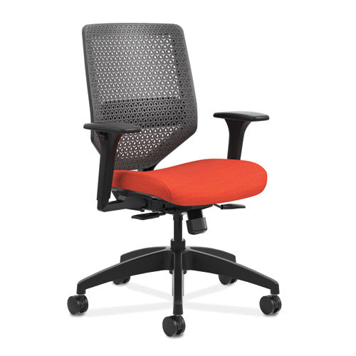 Solve Series ReActiv Back Task Chair, Supports 300 lb, 18" to 23" Seat Height, Bittersweet Seat, Charcoal Back, Black Base-(HONSVR1ACLC46TK)