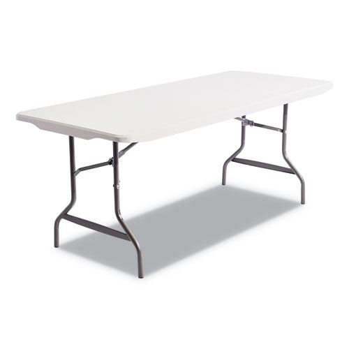 Resin Rectangular Folding Table, Square Edge, 72w x 30d x 29h, Platinum-(ALE65600)