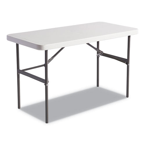 Banquet Folding Table, Rectangular, Radius Edge, 48w x 24d x 29h, Platinum/Charcoal-(ALE65603)