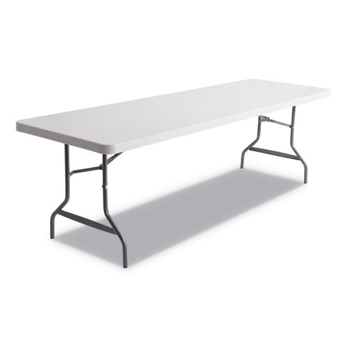 Resin Rectangular Folding Table, Square Edge, 96w x 30d x 29h, Platinum-(ALE65601)