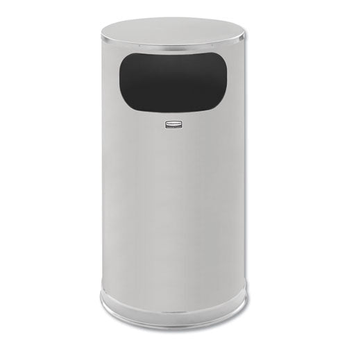 European and Metallic Series Waste Receptacle with Large Side Opening, 12 gal, Steel, Satin Stainless-(RCPSO16SSSGL)