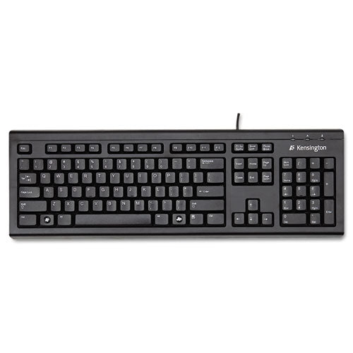 Keyboard for Life Slim Spill-Safe Keyboard, 104 Keys, Black-(KMW64370)