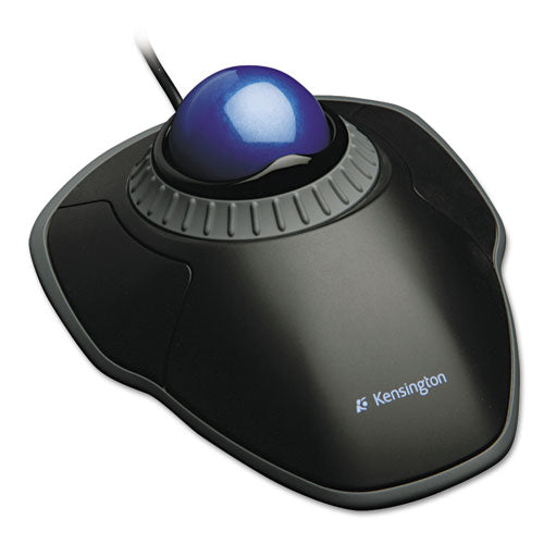 Orbit Trackball with Scroll Ring, USB 2.0, Left/Right Hand Use, Black/Blue-(KMW72337)