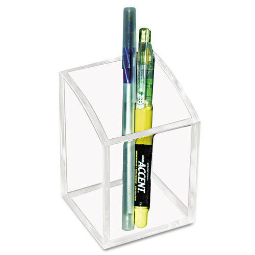 Acrylic Pencil Cup, 2.75 x 2.75 x 4, Clear-(KTKAD20)