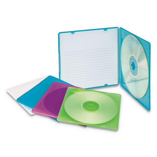 Slim CD Case, Assorted Colors, 10/Pack-(IVR81910)