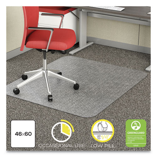 EconoMat Occasional Use Chair Mat, Low Pile Carpet, Roll, 46 x 60, Rectangle, Clear-(DEFCM11442FCOM)