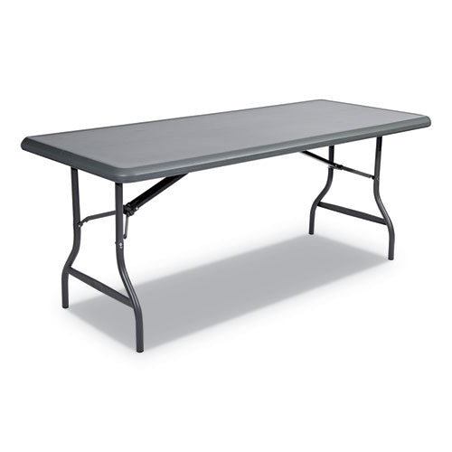 IndestrucTable Industrial Folding Table, Rectangular Top, 1,200 lb Capacity, 72w x 30d x 29h, Charcoal-(ICE65227)