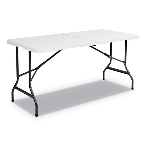 IndestrucTable Classic Bi-Folding Table, Rectangular, 250 lb Capacity, 60w x 30d x 29h, Platinum-(ICE65453)
