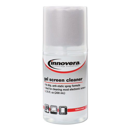 Anti-Static Gel Screen Cleaner, with Gray Microfiber Cloth, 4 oz Spray Bottle-(IVR51520)